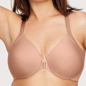 Glamorise 38D Front Closure Smoothing WonderWire Bra Underwire 1247 Brown